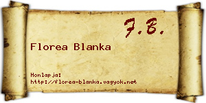 Florea Blanka névjegykártya